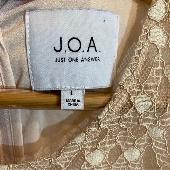 J.O.A. Lace Short Sleeve Blush Mini Dress - Picture 6 of 14